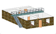 A drawing of a shoot house